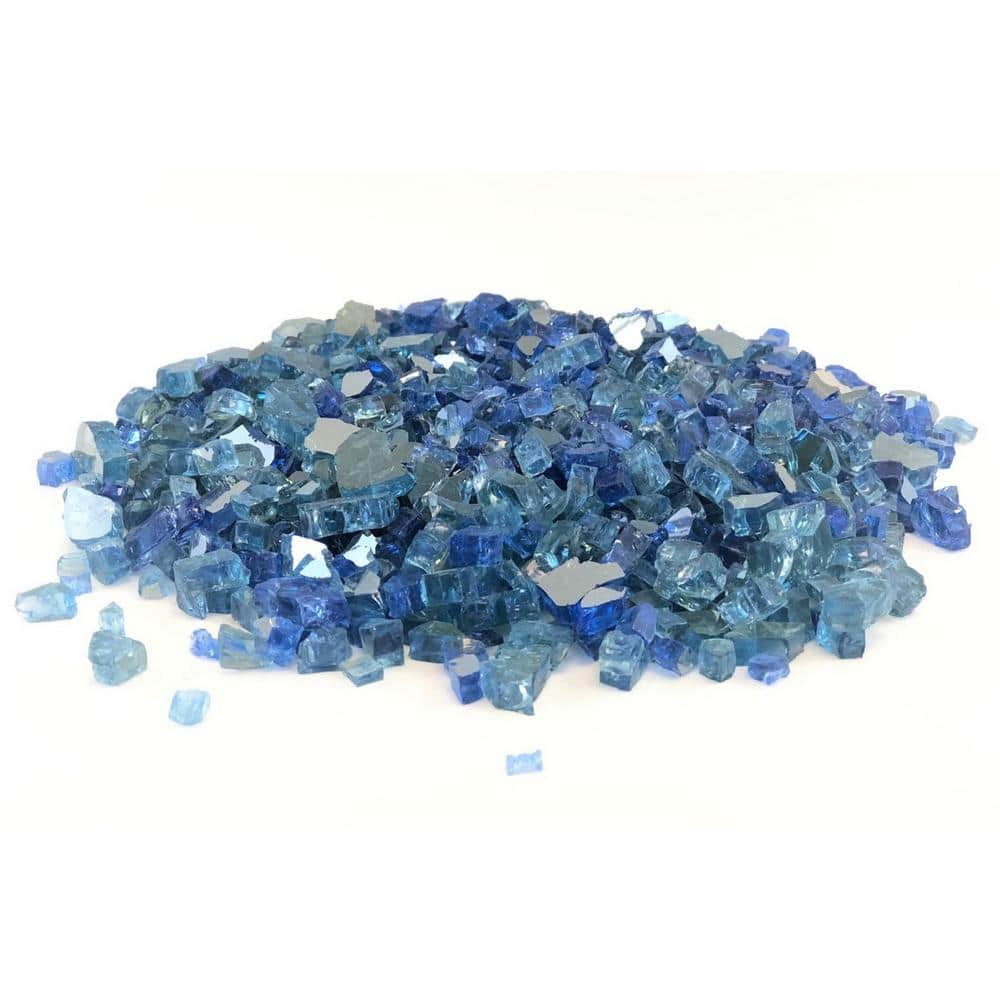 0.125 cu. ft. 1/4 in. 10 lbs. Caribbean Sky Blue Reflective Fire Glass - Hercitys