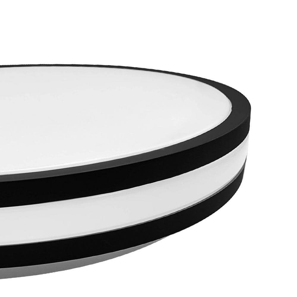 13 in. Matte Black Adjustable CCT Integrated LED Flush Mount 3000K/4000K/5000K Light Fixture - Hercitys