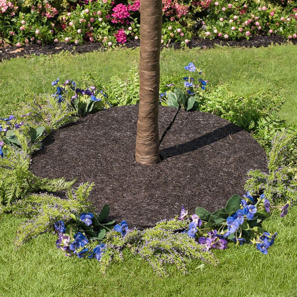 36 in. Dia. Recycled Tire Permanent Rubber Mulch Tree Ring - Hercitys