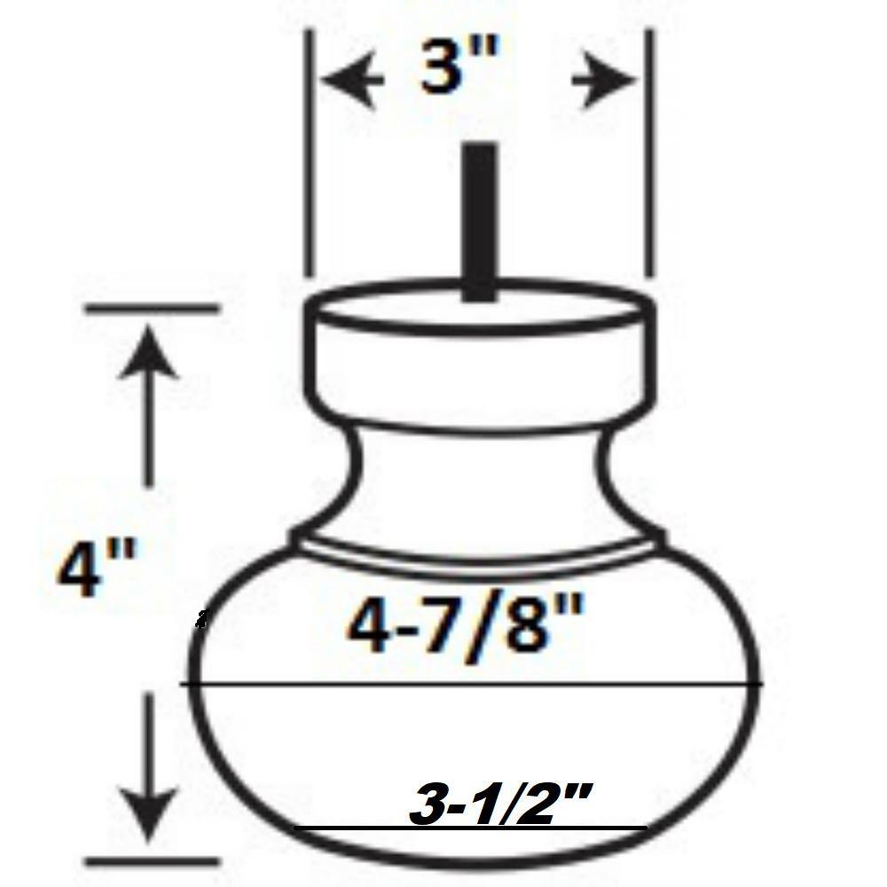 4 in. x 4-7/8 in. Unfinished Solid Hardwood Round Bun Foot - Hercitys