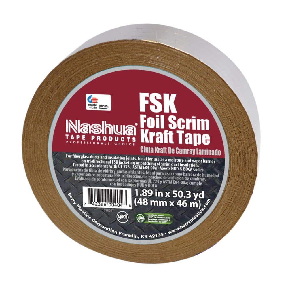 1.89 in. x 50.3 yds. Foil-Scrim-Kraft Insulation Duct Tape - Hercitys