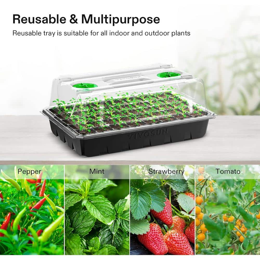 240-Cell 6-Pack Seed Starter Kit with High Humidity Dome - Hercitys