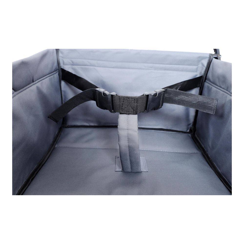 3.02 cu. ft. Foldable Steel Garden Cart with Silent Wheels, Brakes, Cup Holders, Safety Harnesses and Extendable Handle - Hercitys