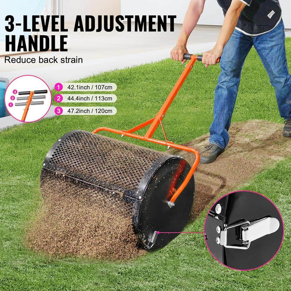 24 in. Height Adjustable Mulch Peat Moss Compost Spreader Multi-Purpose Yard Care Equipment - Hercitys