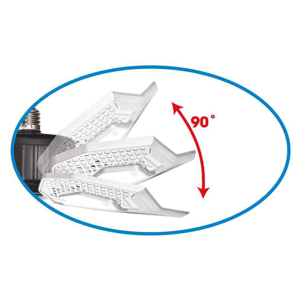 16 in. Black Single Pole 7500 Lumens 4 Panel LED Flush Mount Garage Light - Hercitys