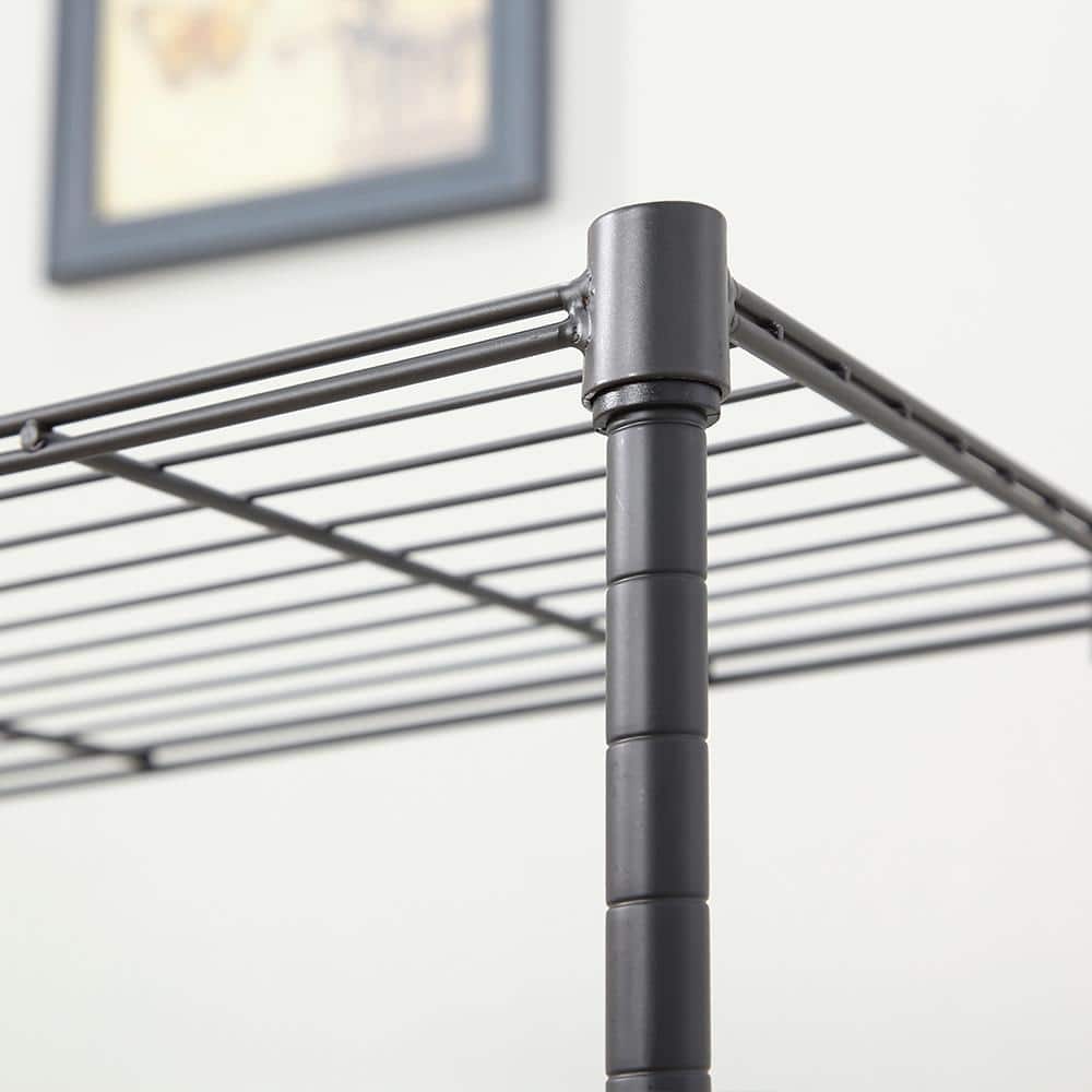4 Tier Grey Powder Coating Wire Shelving Unit 12 in. x 18 in. x 39 in. - Hercitys