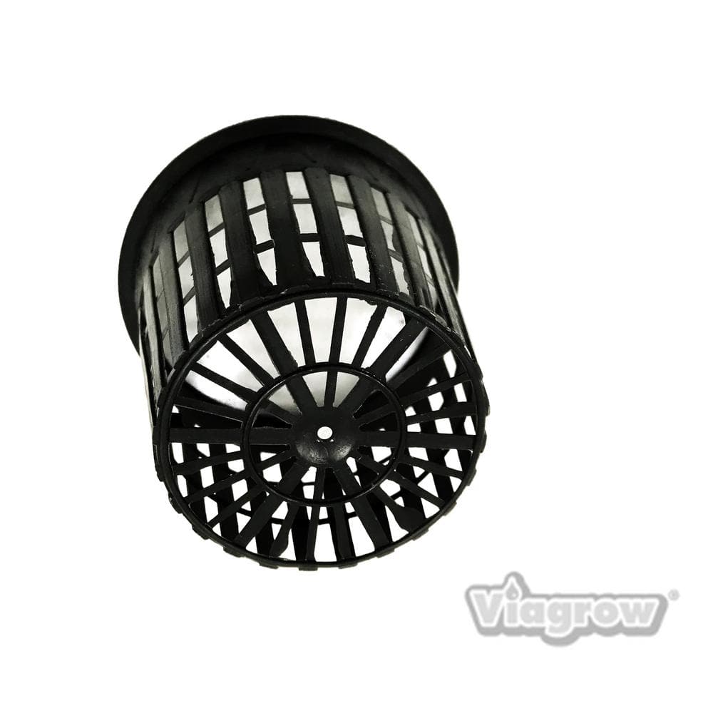 3 in. Black Round Cup with Slotted Black Plastic Mesh Net Pot (50-Pack) - Hercitys