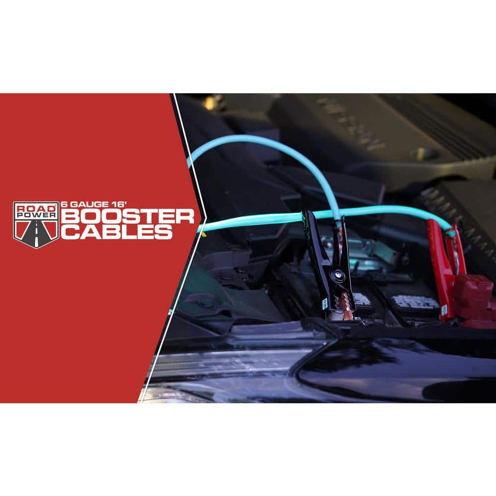 16 ft. 6-Gauge 180 Amp Blue Booster Cables - Hercitys
