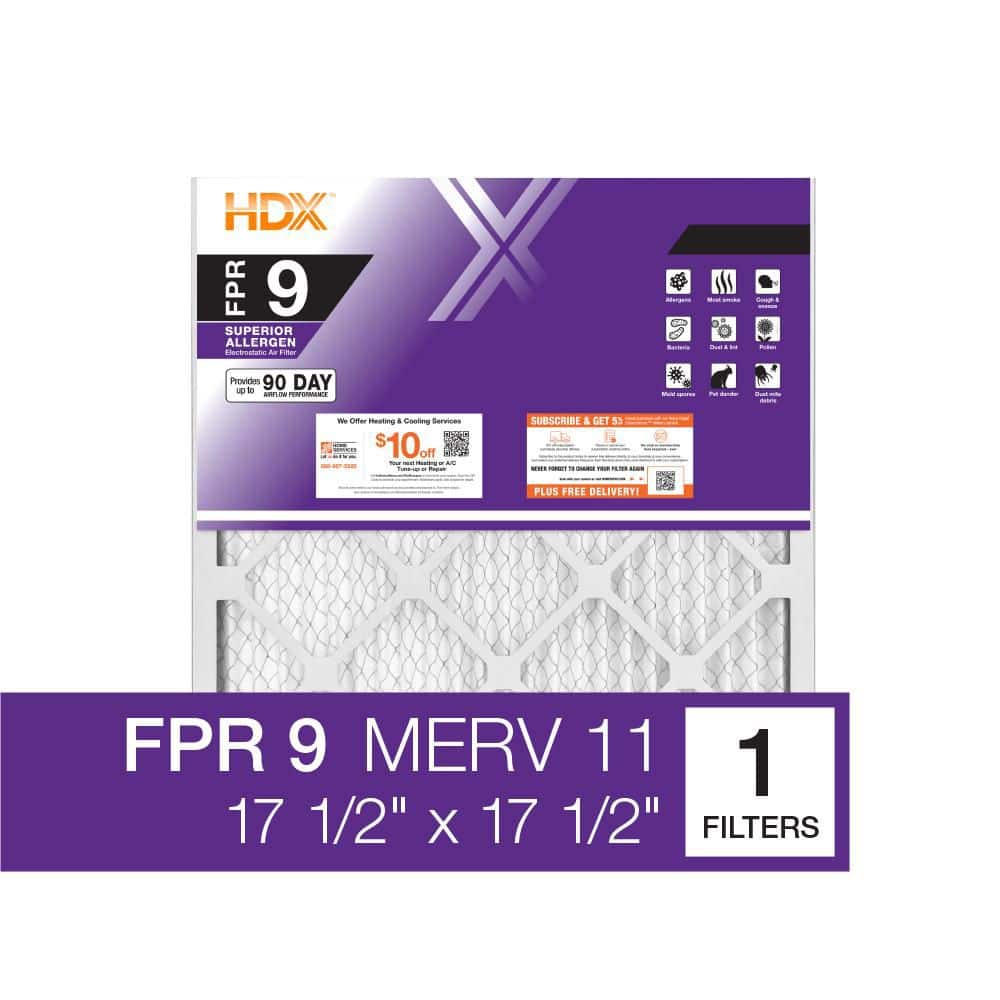 17.5 in. x 17. 5 in. x 1 in. Superior Allergen Pleated Air Filter FPR-9, MERV-12 - Hercitys