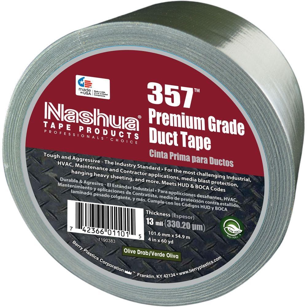 4 in. x 60 yds. 357 Ultra Premium Olive Drab Duct Tape - Hercitys
