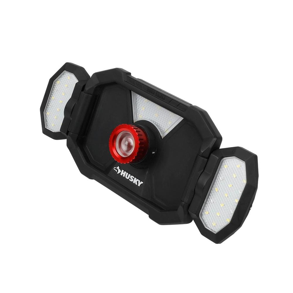 2000 Lumens LED Dual Panel Focusing Rechargeable Utility Light - Hercitys