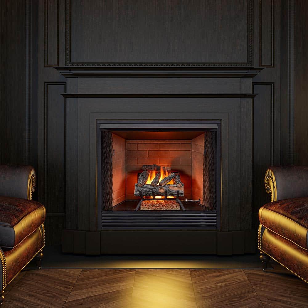 18 in. 45,000 BTU Match Light Mountain Oak Vented Natural Gas Log Set - Hercitys