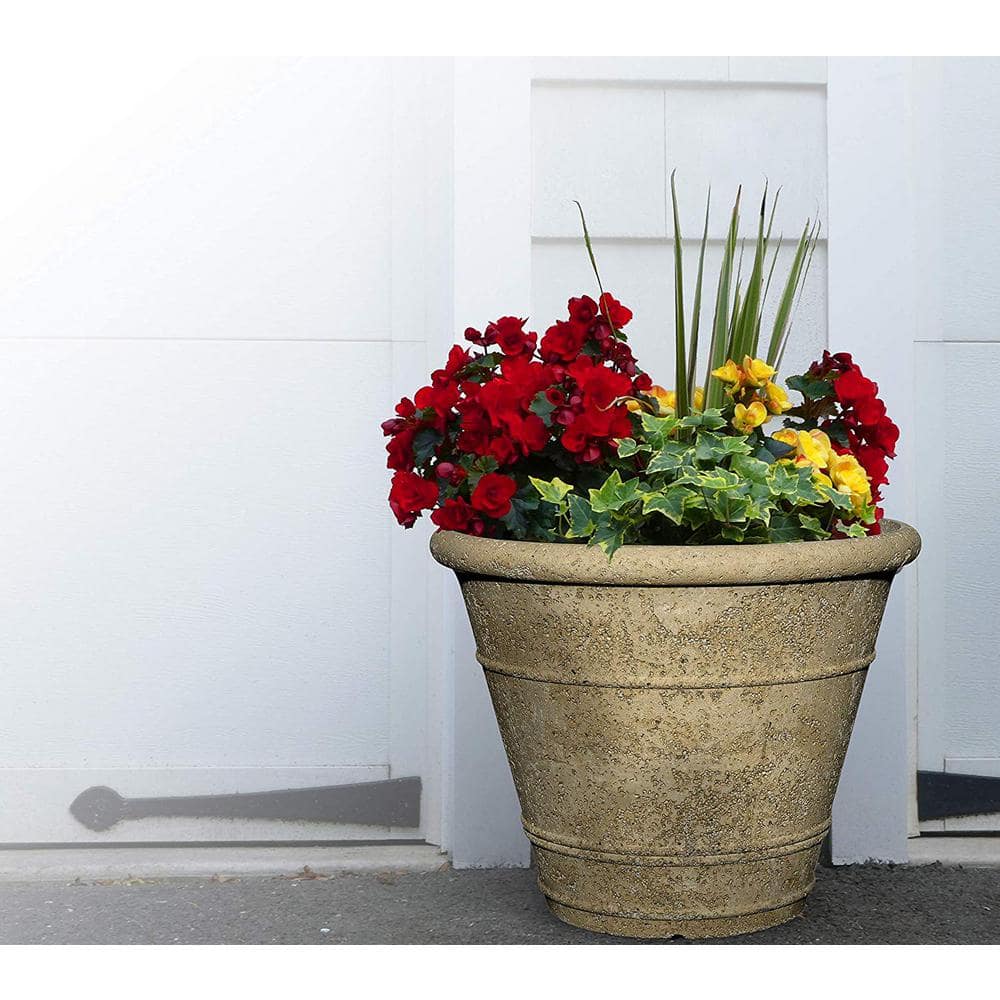 22 in. Anson Pot LavaStone Planter, Natural - Hercitys