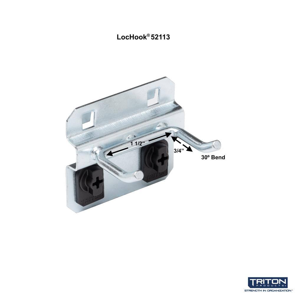 1 in. Double Rod 30 Degree Bend 3/16 in. Dia Zinc Plated Steel Pegboard Hook (5-Pack) - Hercitys