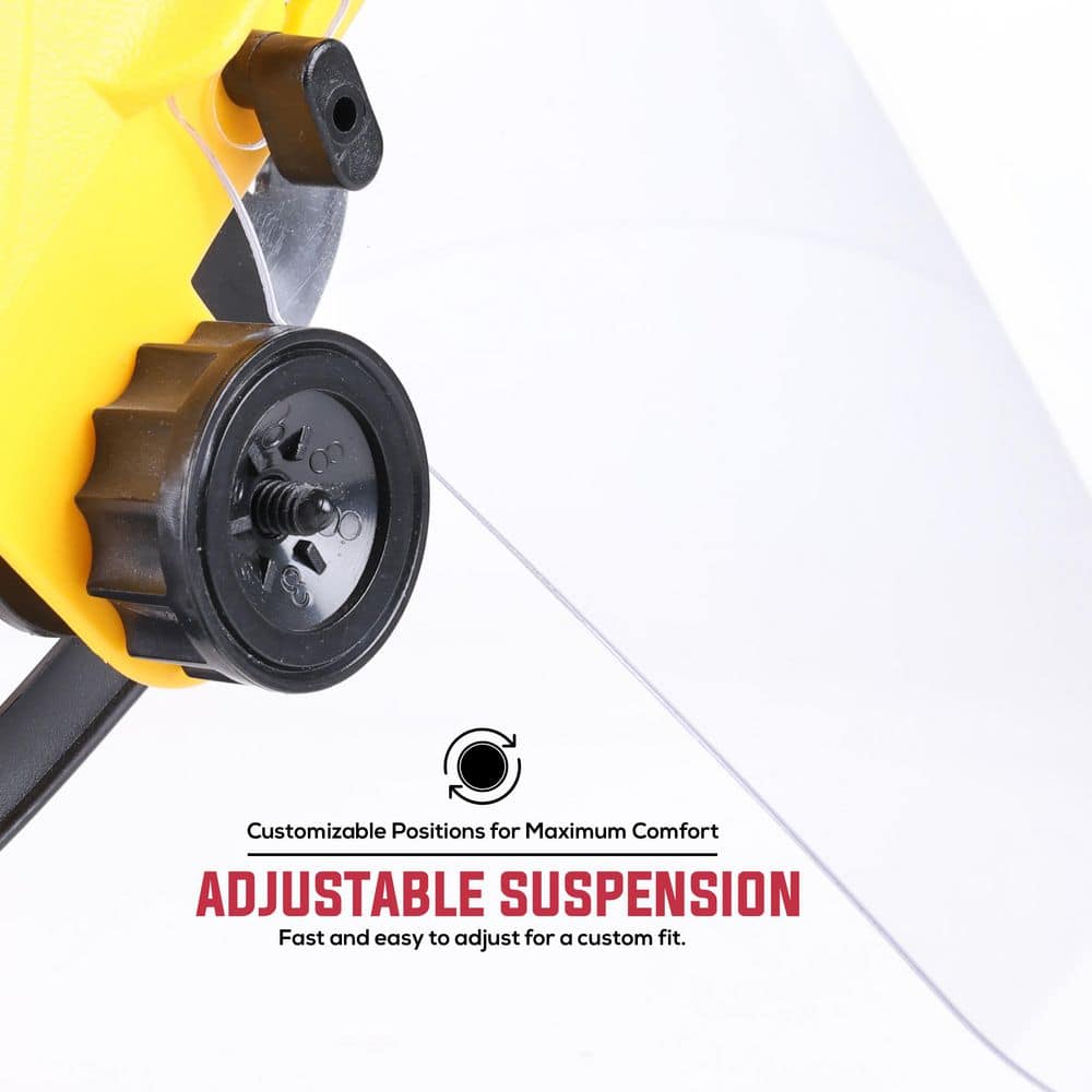 3-Pack, Yellow/Clear, Reusable Face Shield with Ratchet - Hercitys