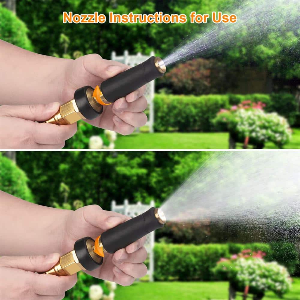 3/8 in. Dia. x 50 ft. Heavy Duty Stainless Steel Water Garden Hose Collapsible Hose no Kink Explosion - Hercitys