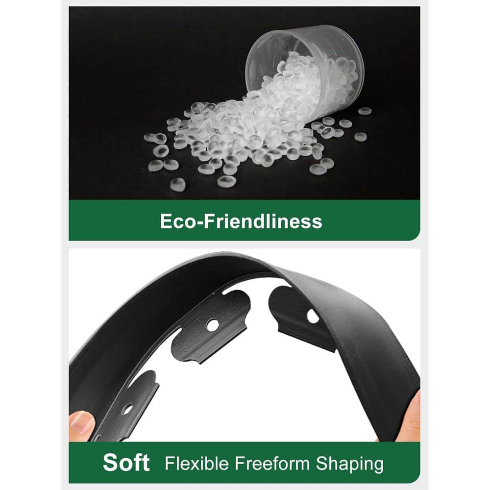 4 in Tall, 33 ft. Landscape Edging with Hammer and Staples, Black - Hercitys