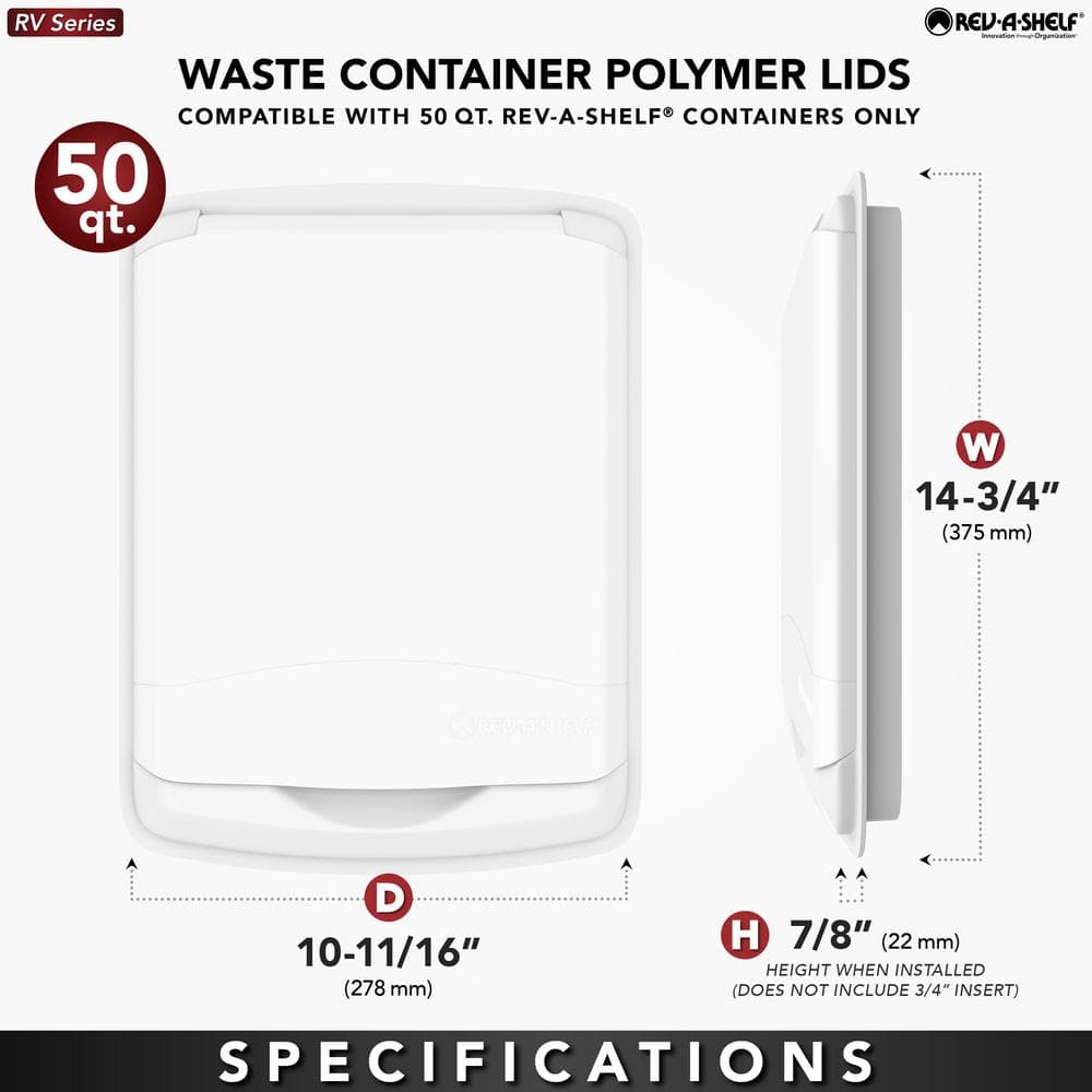 50 Qt. Polymer Trash Can Replacement Lid, Silver - Hercitys