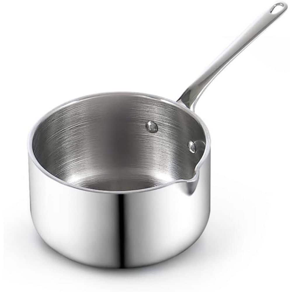 0.15 qt. Multi-Ply Clad Stainless Steel Butter Warmer Small Sauce Pan, Mini Butter Chocolate Milk Melting Pot - Hercitys