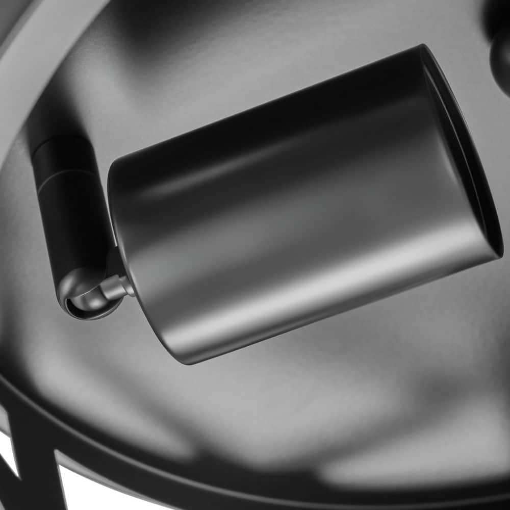 11 in. 2-Light Matte Black Flush Mount Farmhouse Metal Cage Ceiling Lights w/ Adjustable Lamp Holders E26 Bases, 2-Packs - Hercitys