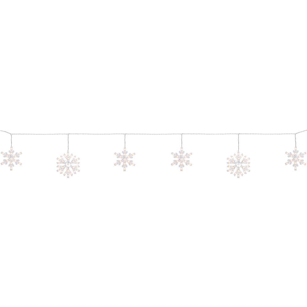 150-Count White Snowflake Icicle Christmas Lights 8.5 ft. White Wire - Hercitys