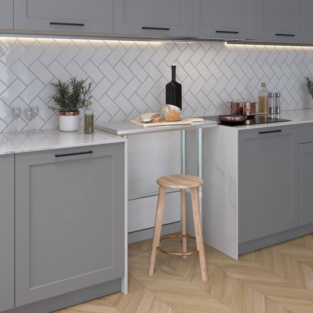 14 in. x 30 in. Stainless Steel Open Base Kitchen Utility Table : Metal Prep Table - Hercitys