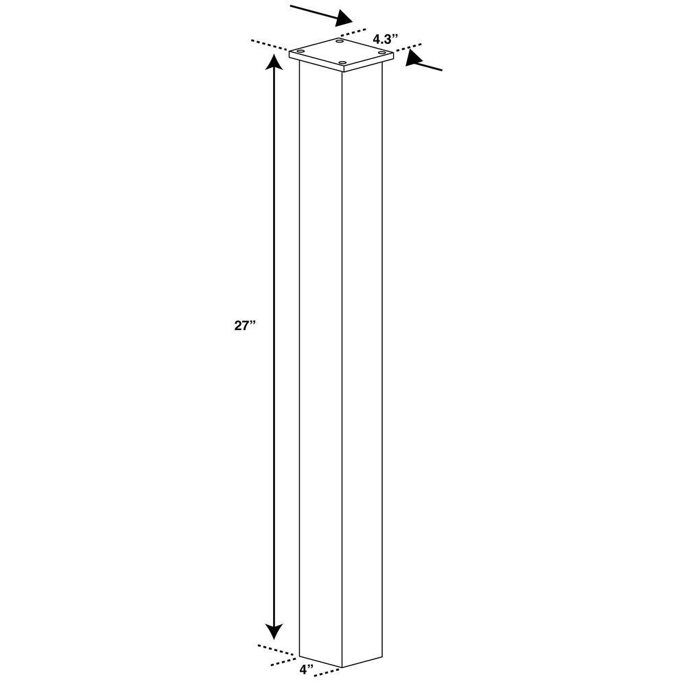 27 in. Surface Mount Mailbox Post and Baseplate Package, Alpine White - Hercitys