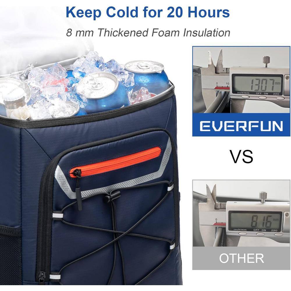 25 Liters Backpack Insulated Leakproof with 2 Insulated Compartments Waterproof, Lightweight Soft-Sided Cooler, Blue - Hercitys