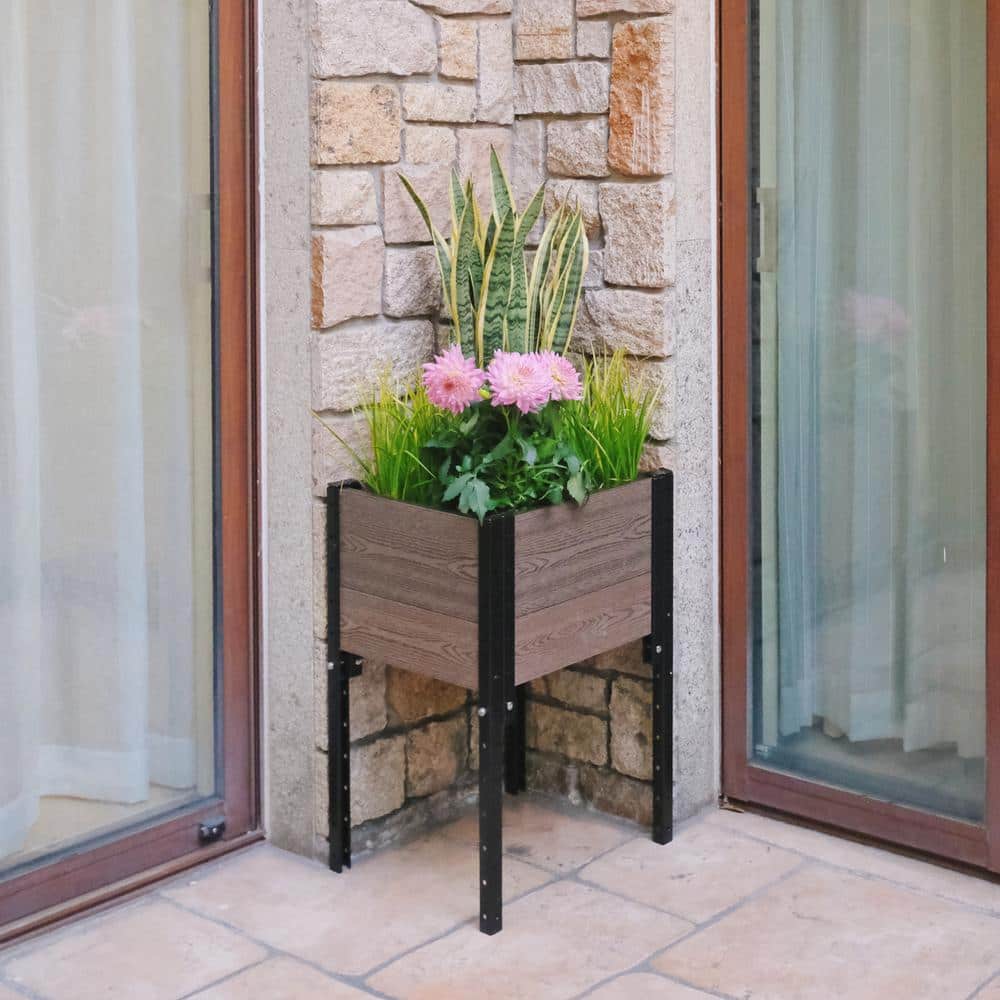 17 in. L x 19 in. W x 28 in. H Elevated Composite Planter Box - Hercitys