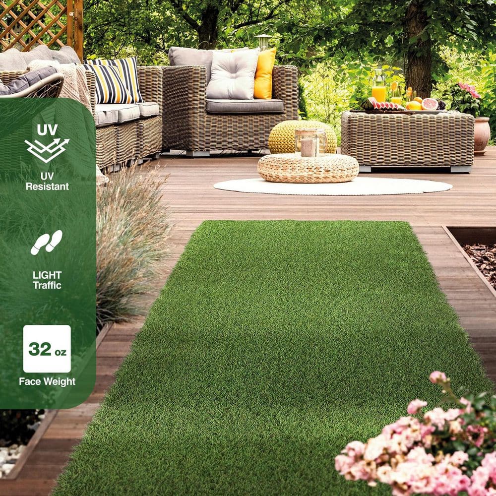 26 in. x 36 ft. Green Artificial Grass Runner Rug - Hercitys