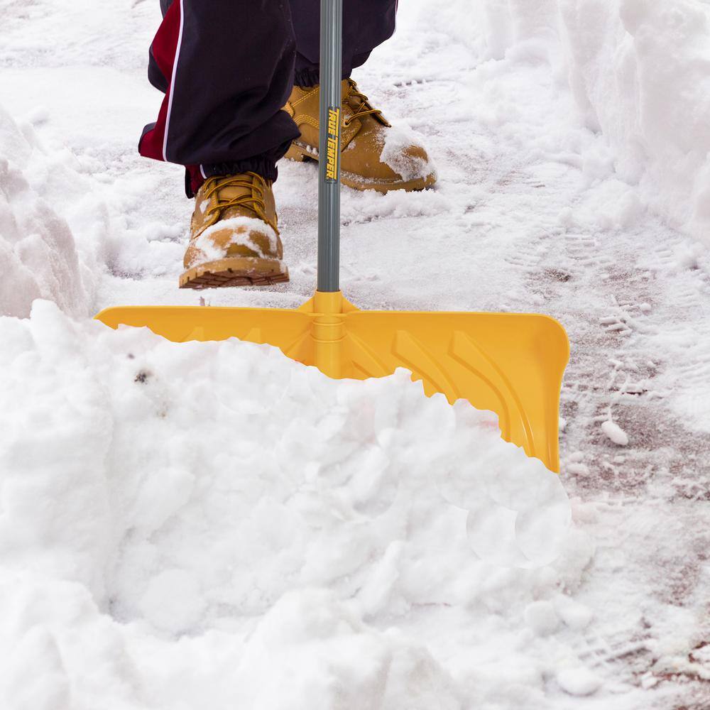 41.94 in. Steel Handle and 24 in. Plastic Blade Versa Grip Combo Snow Shovel and Pusher - Hercitys
