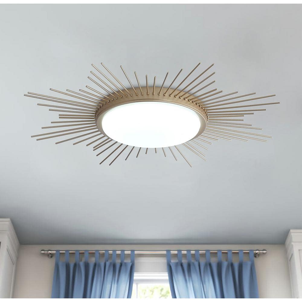 27.55 in. 1-Light Circle Creative Design Integrated LED Flush Mount Ceiling Lighting Fixtures - Hercitys
