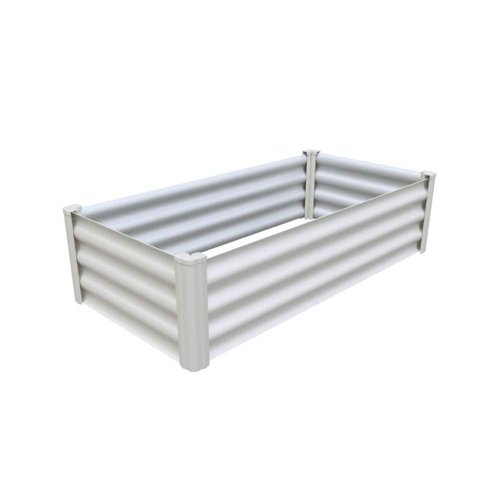 48 in. W x 24 in. D x 12 in. H Surfmist Metal Raised Garden Bed - Hercitys
