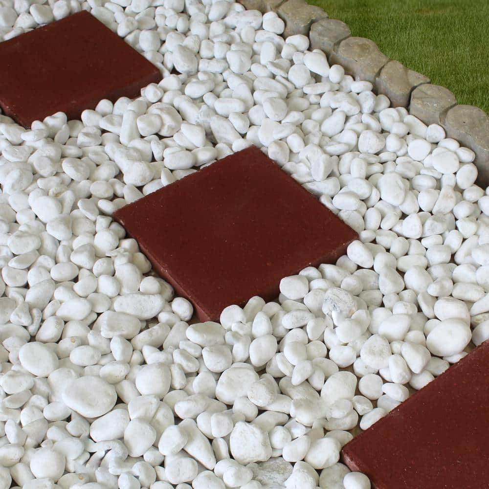 2 in. to 3 in. 30 lb. Large Snow White Pebbles - Hercitys