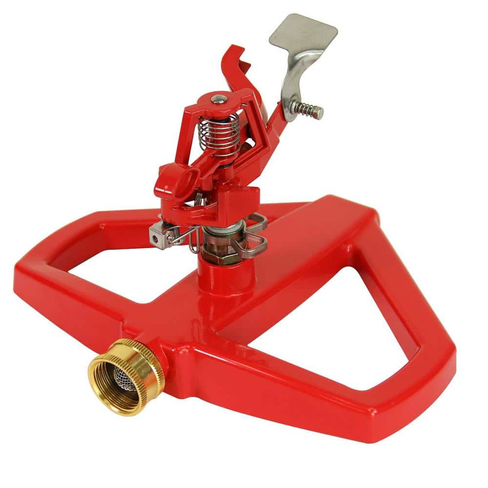 4980: Platform Impact Sprinkler, 360-Degree Automatic Impact Sprinkler with Platform Base for Gardens and Lawns - Hercitys
