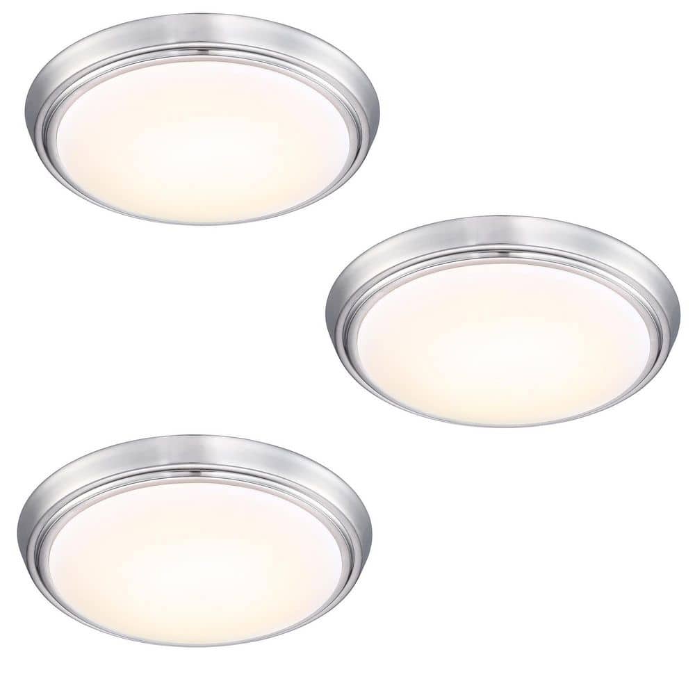 11 in. 1-Light Brushed Nickel Dimmable LED Flush Mount Ceiling Light (8-Pack in a case) - Hercitys