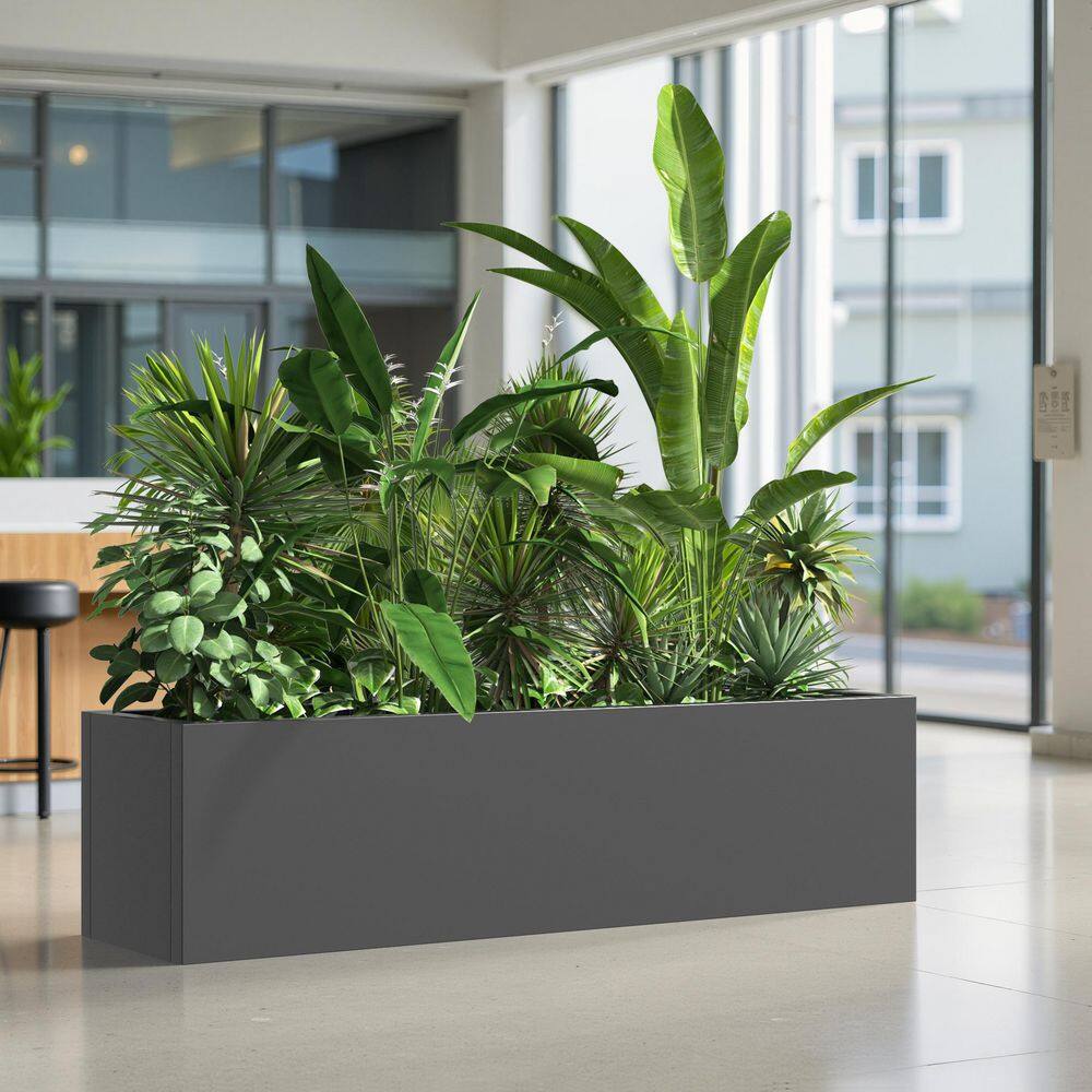 3 x 0.83 x 0.83 ft. Black Rectangular Metal Raised Garden Bed - Hercitys