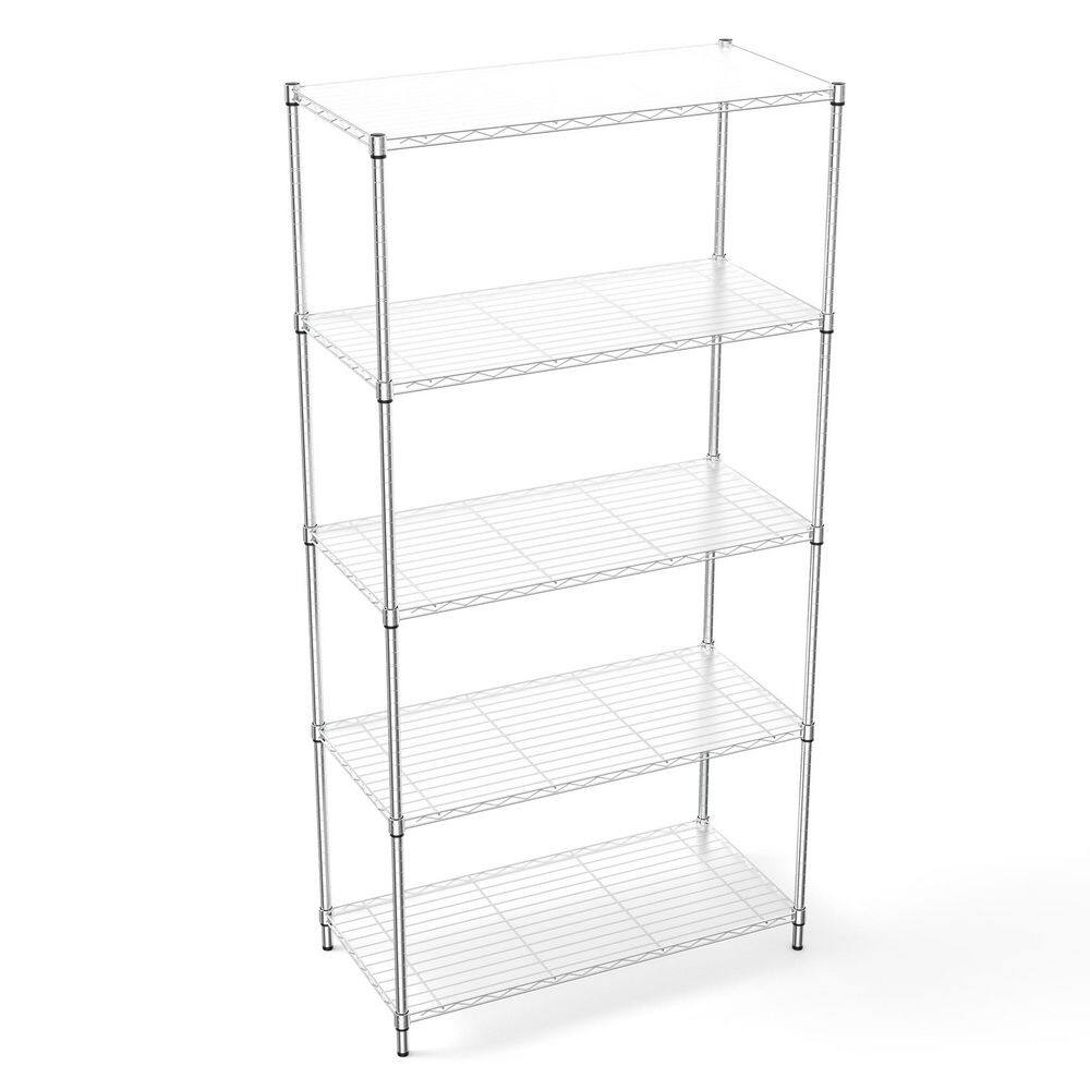 5 Tier Shelf Wire Shelving Unit-5T-1636-C-LKJ, 72H in Chrome - Hercitys