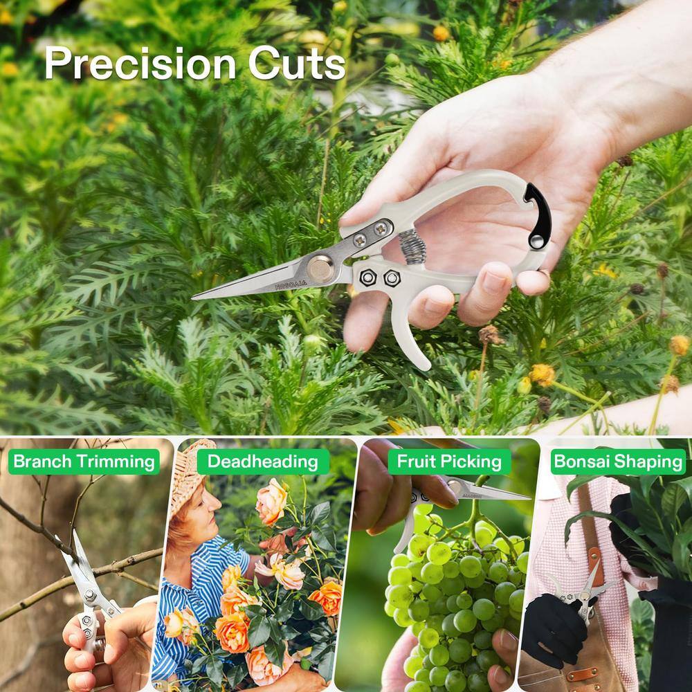 2.2 in. Bypass Light-Weight Pruning Shears with SK5 Blades and Q-Shaped Handle - Hercitys