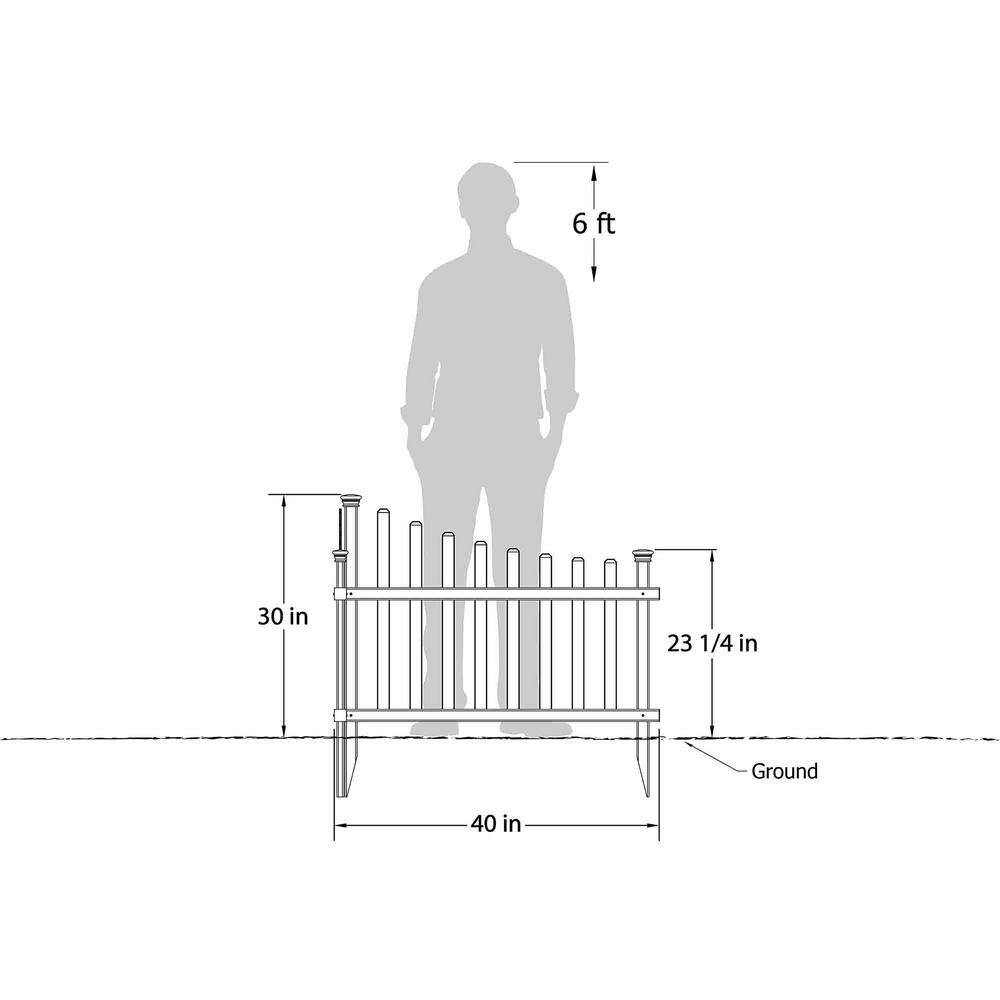 30 in. H x 40 in. L Vinyl Garden Fence (2-Panels) - Hercitys