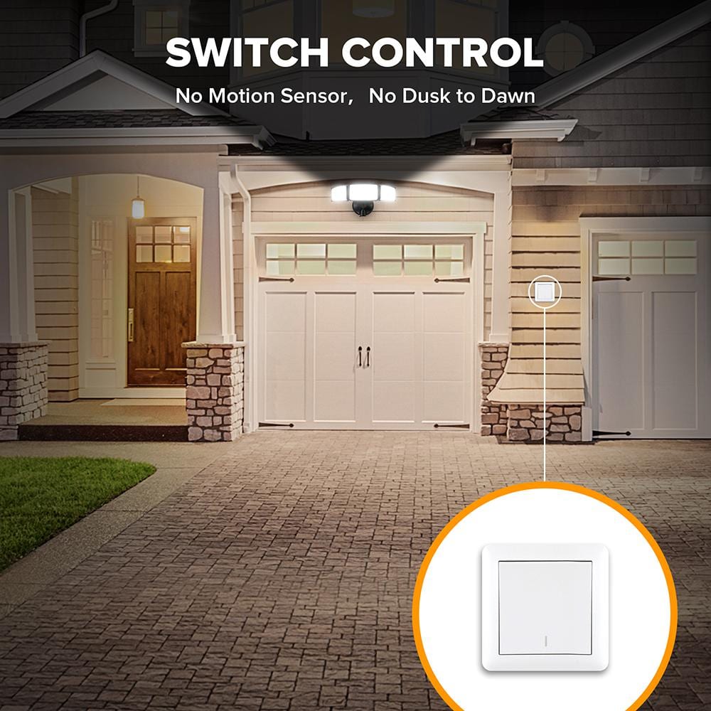 287 Watt Equivalent 5200 Lumen 180 Degree Black Switch Controlled Integrated LED Flood Light - Hercitys