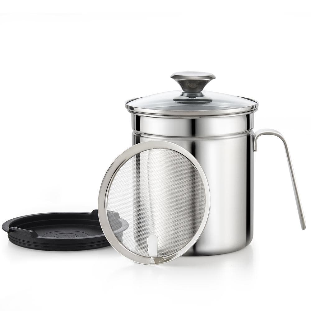 2.5 qt. Stainless Steel Oil Grease Storage Can - Hercitys