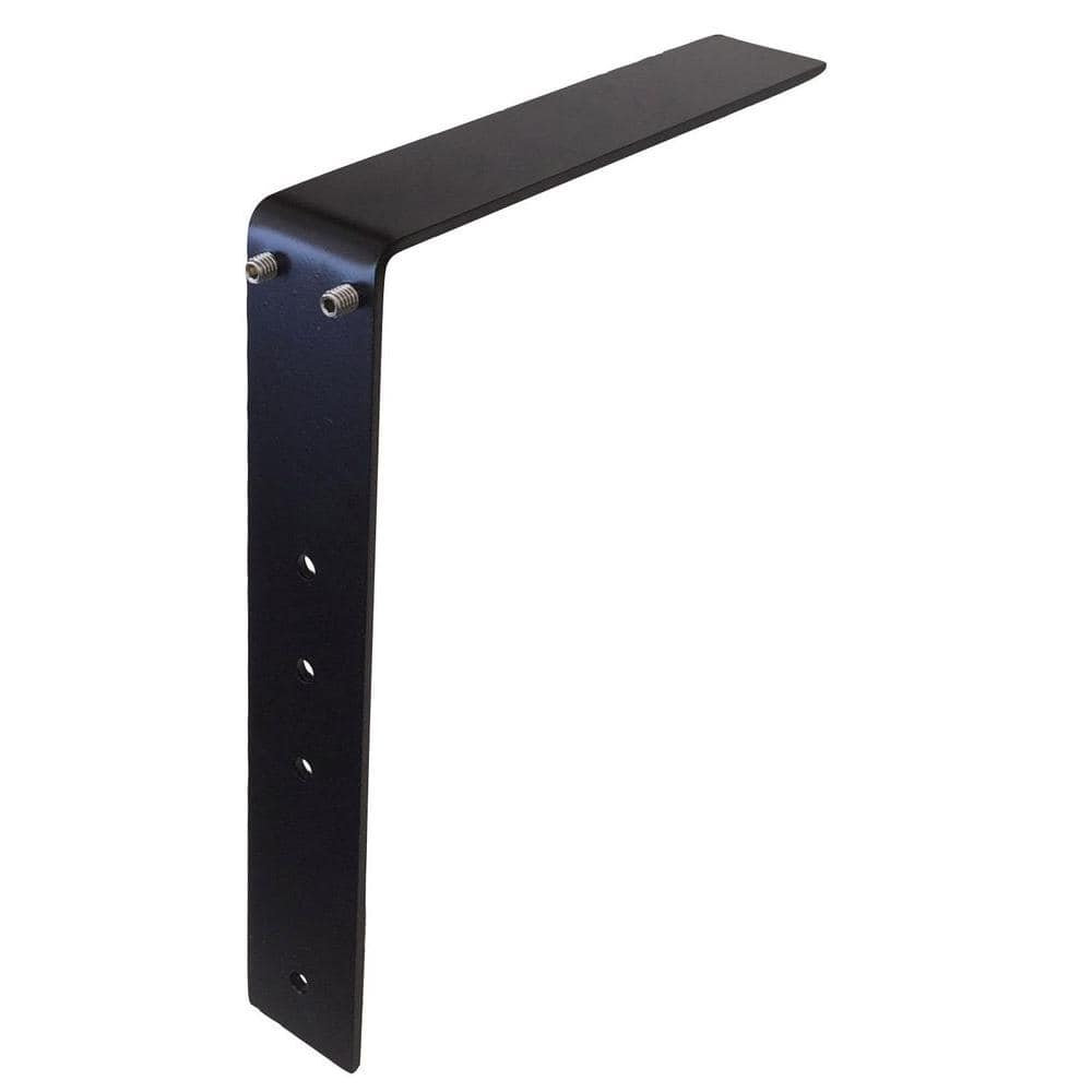 10 in. Black Steel Low Profile Adjustable Countertop Support Bracket - Hercitys