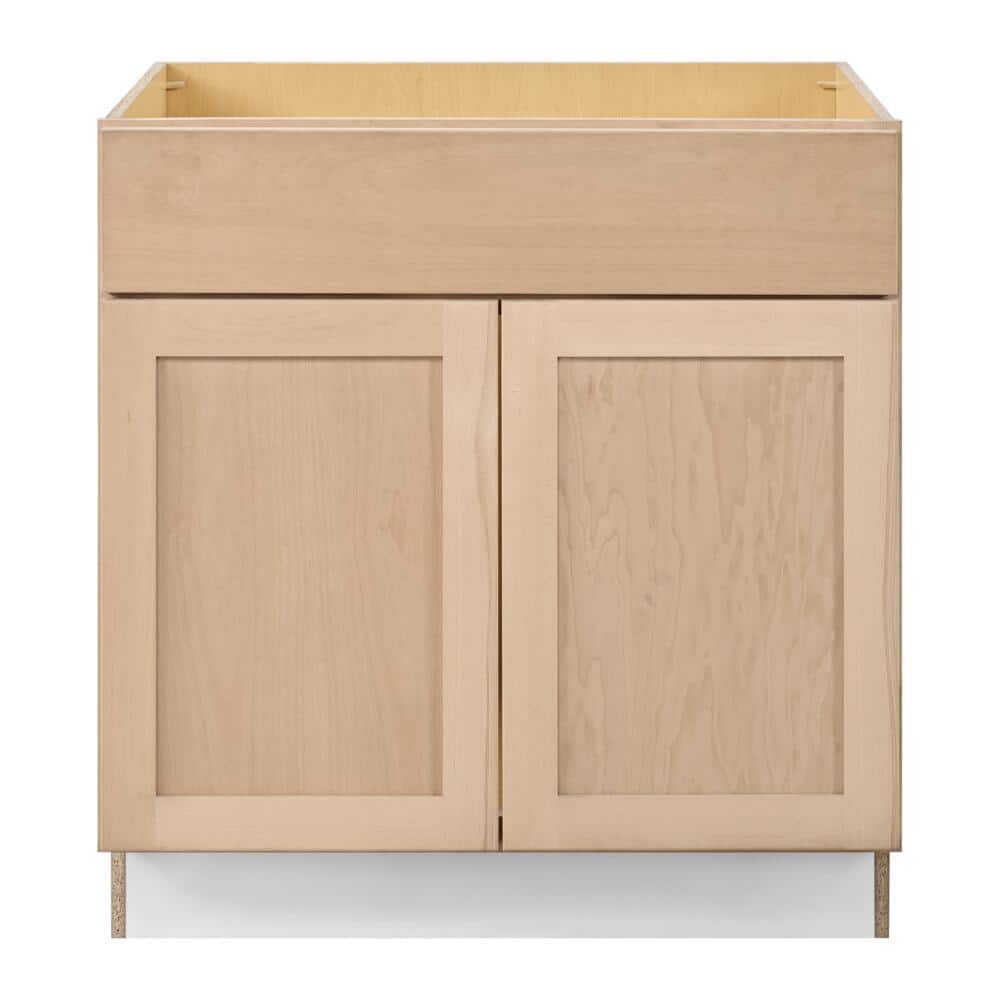 33 in. W x 24 in. D x 34.5 in. H Ready to Assemble Sink Base Kitchen Cabinet in Unfinished with CLICKREADY Technology - Hercitys