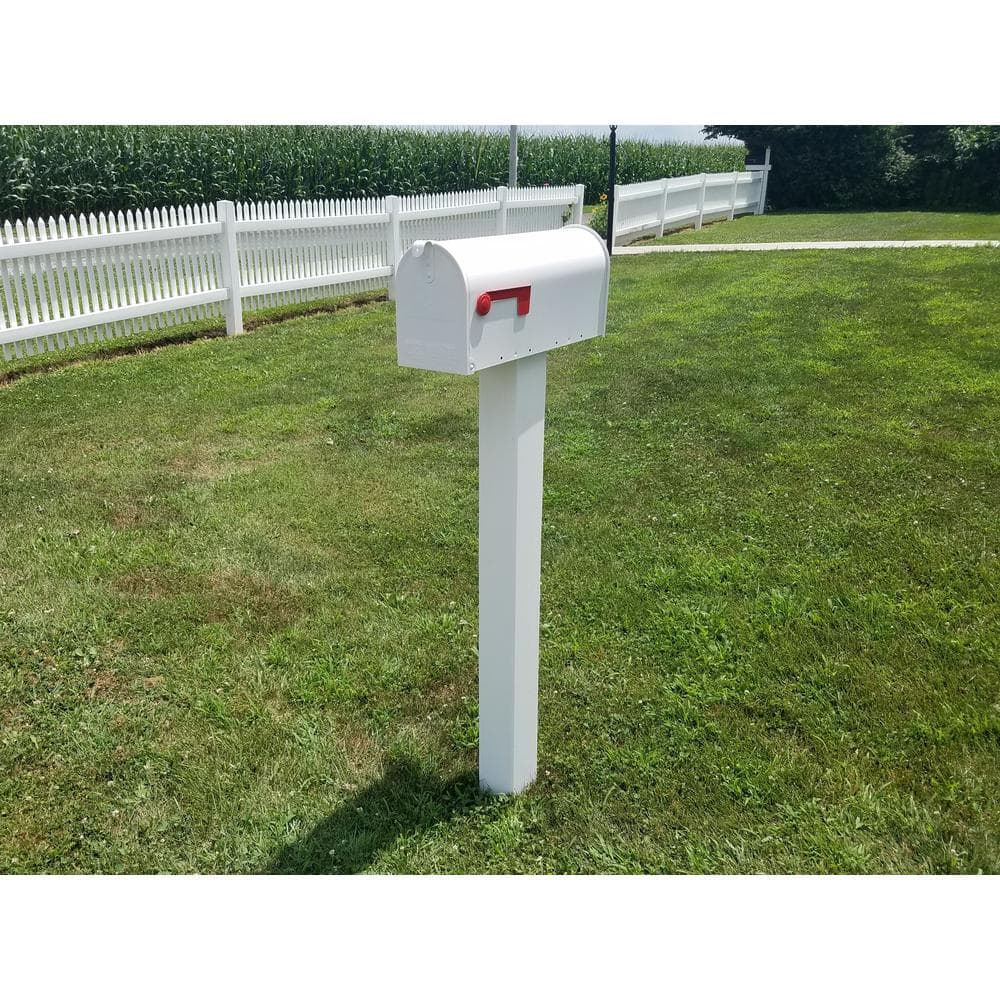 42 in. x 4 in. Vinyl Mailbox Post Sleeve, White - Hercitys