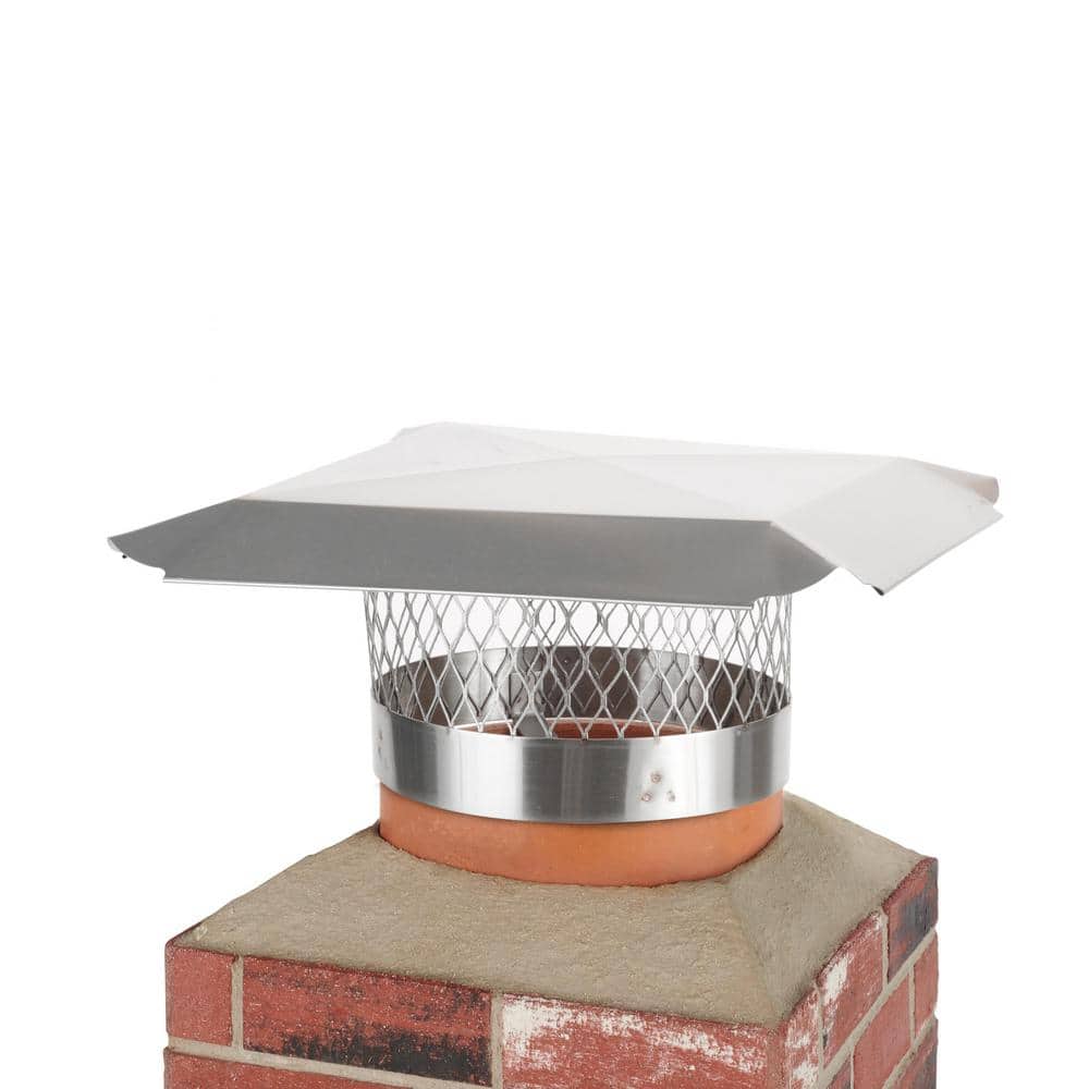 12 in. Round Slip-In Welded Leg Single Flue Chimney Cap in Stainless Steel - Hercitys