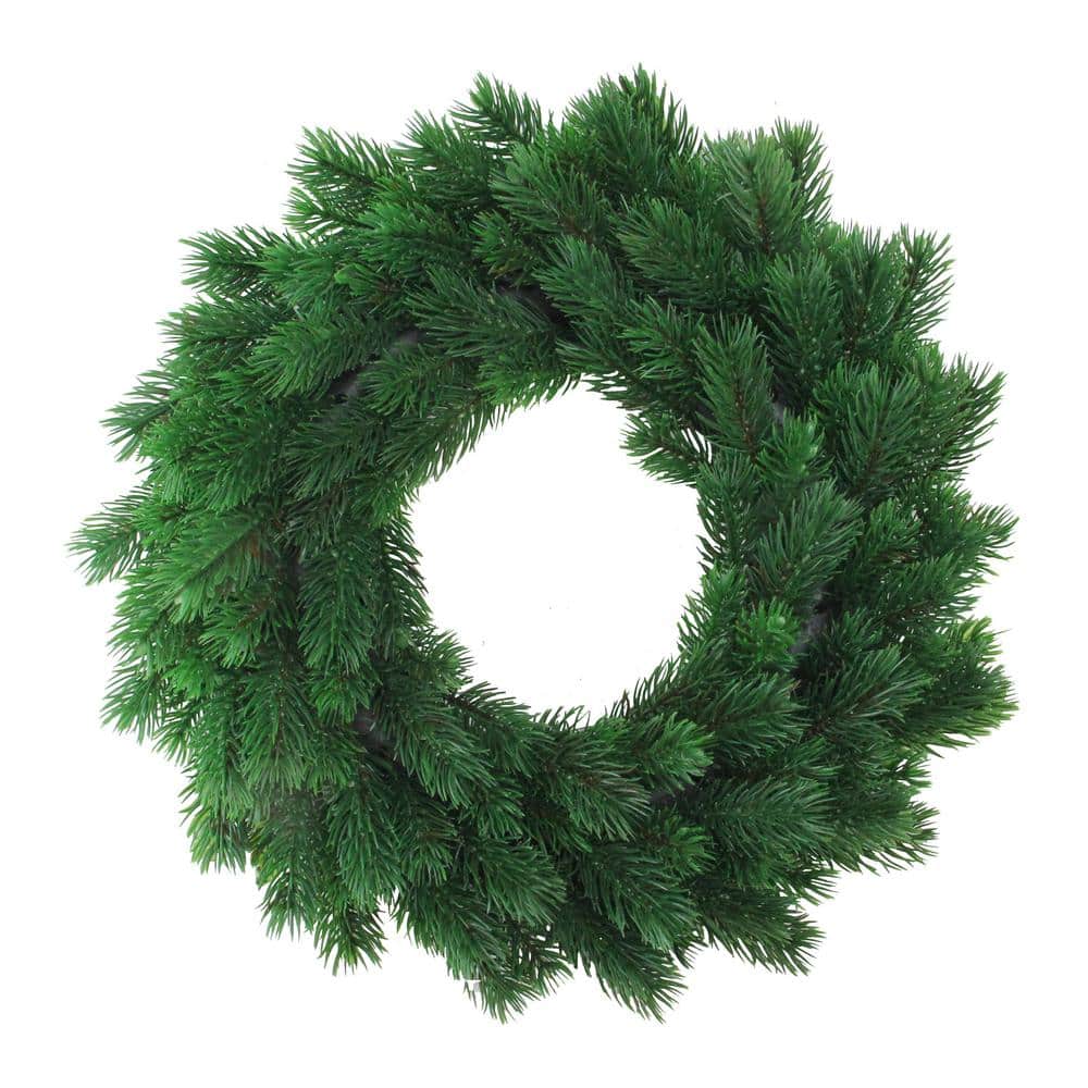 16 in. Unlit Decorative Green Pine Artificial Christmas Wreath - Hercitys