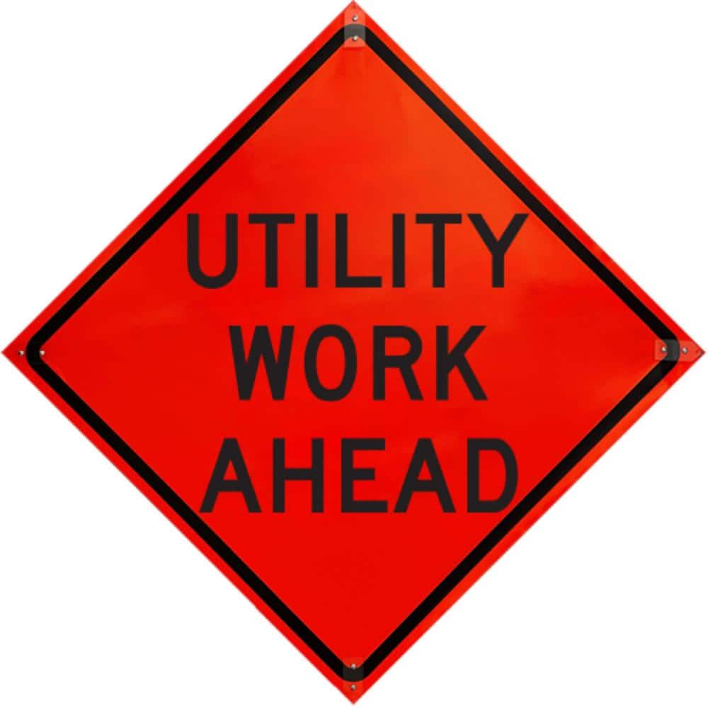 48 in. Roll Up Sign-Utility Work Ahead - Hercitys