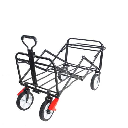 3.3 cu. ft. Steel Garden Cart with Drink Holder, Adjustable Handles, Blue - Hercitys