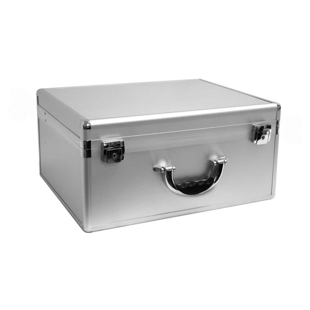 15 in. Smooth Aluminum Tool Case with Foam in Silver - Hercitys